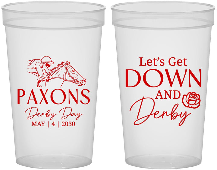 Custom Derby Day 22 oz Translucent Cups - Lets Get Down And Derby | 320000