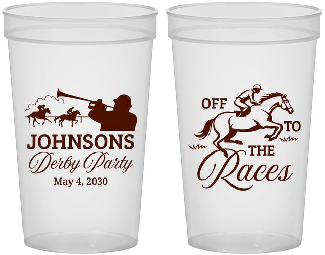 Custom Derby Day 22 oz Translucent Cups - Off To The Races | 320002
