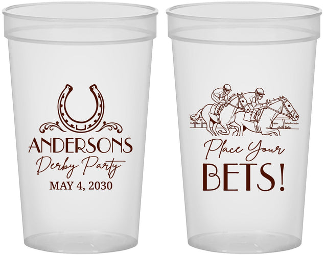 Custom Derby Day 22 oz Translucent Cups - Place Your Bets | 320003