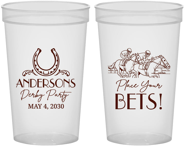 Custom Derby Day 22 oz Translucent Cups - Place Your Bets | 320003