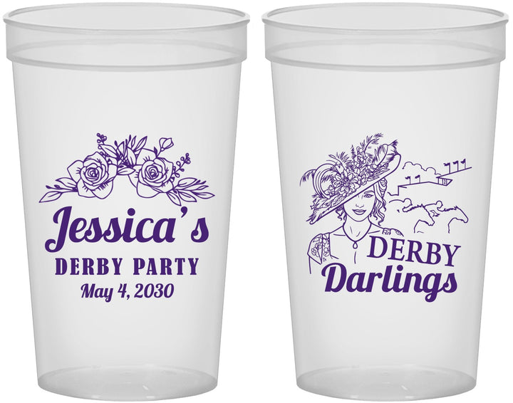 Custom Derby Day 22 oz Translucent Cups - Derby Darlins | 320004