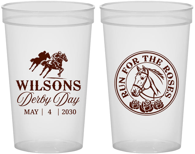 Custom Derby Day 22 oz Translucent Cups - Run For The Horses | 320006