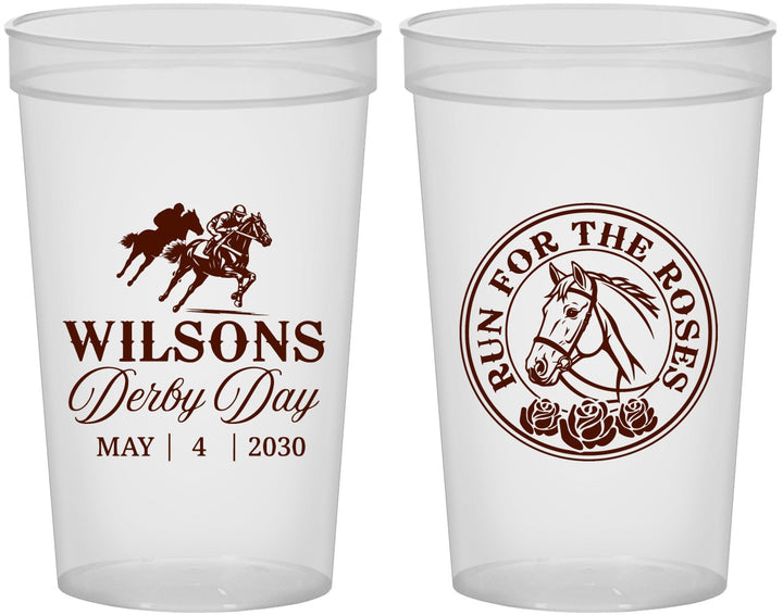 Custom Derby Day 22 oz Translucent Cups - Run For The Horses | 320006