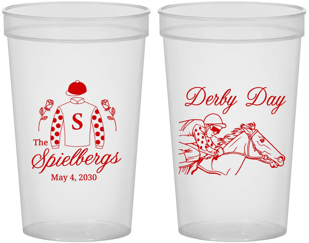 Custom Derby Day 22 oz Translucent Cups - Horses | 320007