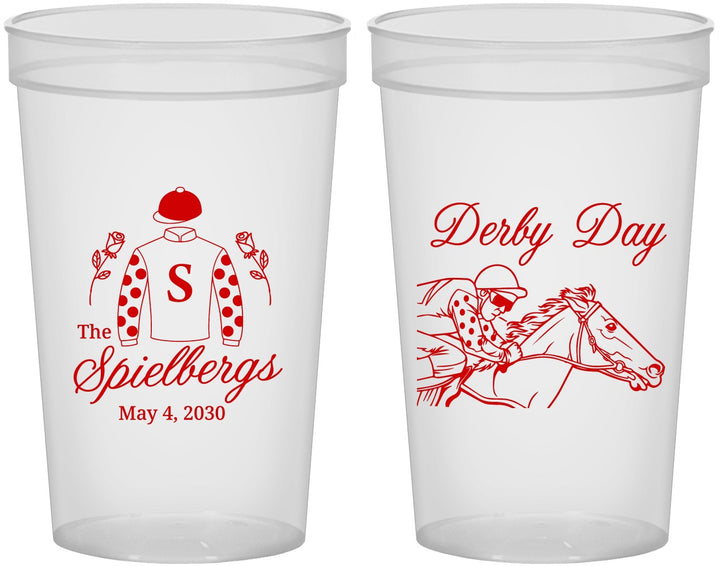 Custom Derby Day 22 oz Translucent Cups - Horses | 320007