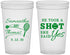 Custom Wedding 22 oz Translucent Cups - Took A Shot Tennis | 321