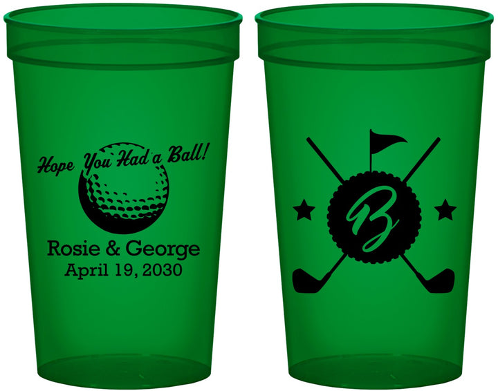 Custom Wedding 22 oz Translucent Cups - Golf | 325