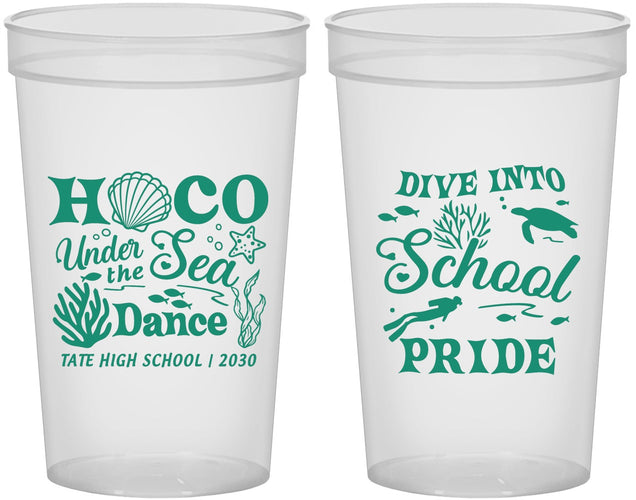 Custom Homecoming 22 oz Translucent Cups - Hoco Under The Sea | 330000
