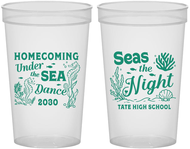 Custom Homecoming 22 oz Translucent Cups - Under The Sea Dance | 330001