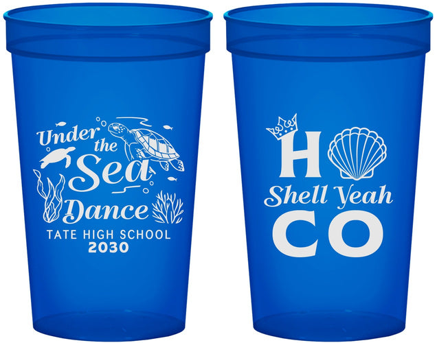 Custom Homecoming 22 oz Translucent Cups - Hoco Under The Sea | 330003