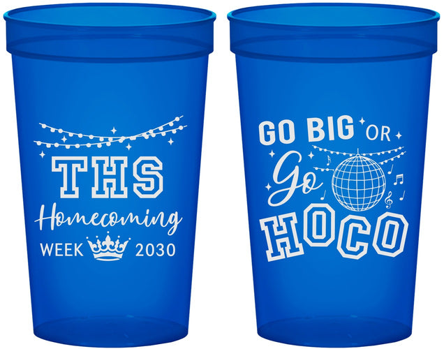 Custom Homecoming 22 oz Translucent Cups - Big Or Go Hoco | 330004