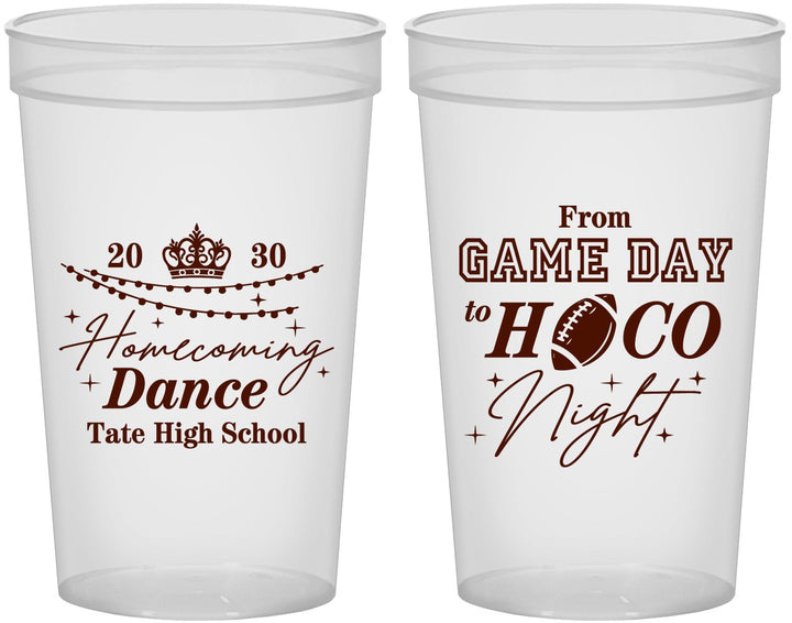 Custom Homecoming 22 oz Translucent Cups - Gameday To Hoco Night | 330005