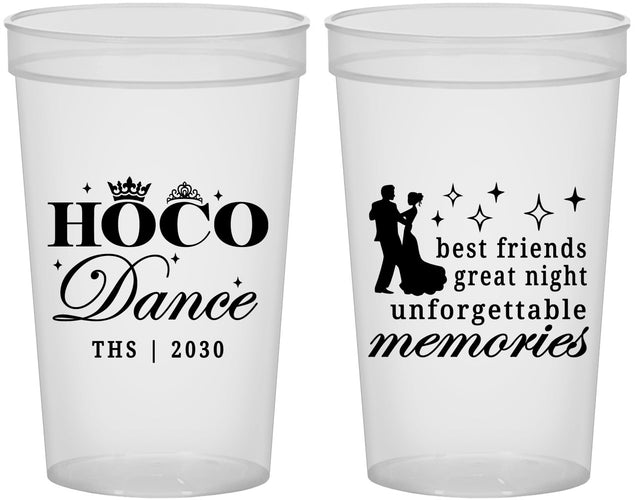 Custom Homecoming 22 oz Translucent Cups - Hoco Dance | 330007