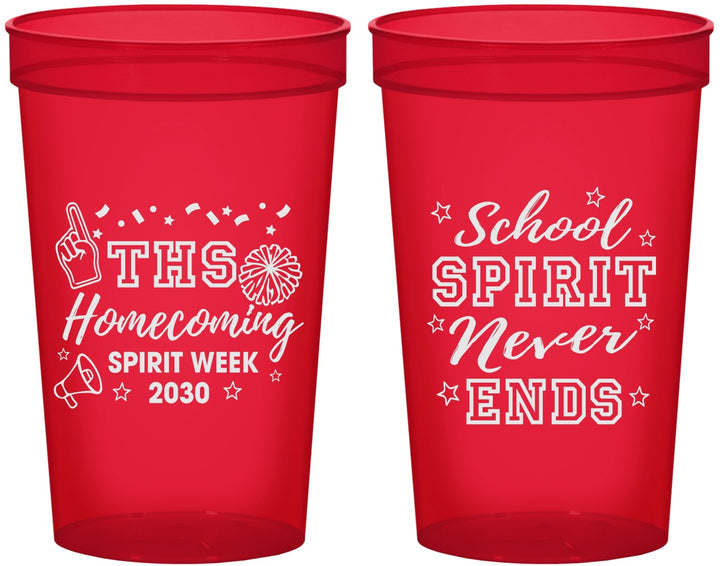 Custom Homecoming 22 oz Translucent Cups - Spirit Week | 330011