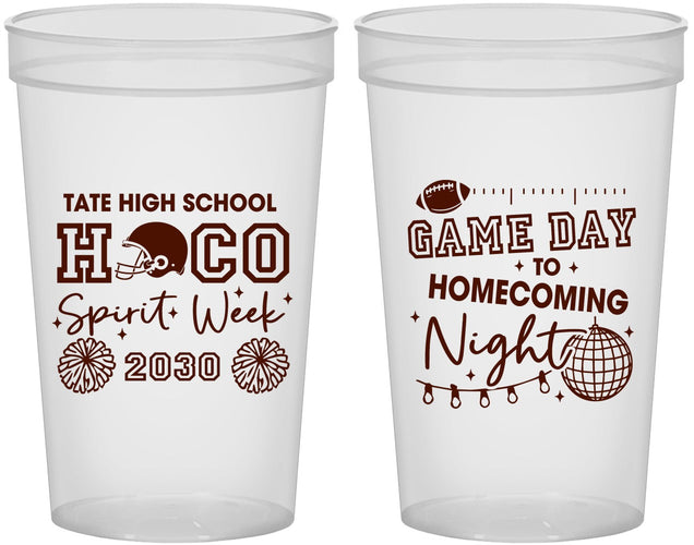 Custom Homecoming 22 oz Translucent Cups - Spirit Week | 330013