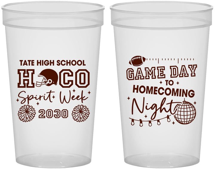 Custom Homecoming 22 oz Translucent Cups - Spirit Week | 330013