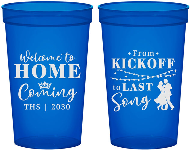 Custom Homecoming 22 oz Translucent Cups - From Kickoff To Last Song | 330018