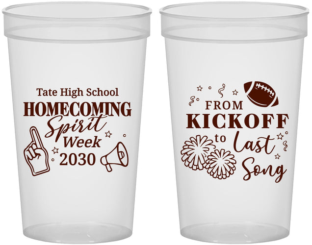 Custom Homecoming 22 oz Translucent Cups - Spirit Week | 330019