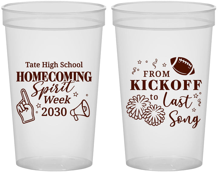 Custom Homecoming 22 oz Translucent Cups - Spirit Week | 330019