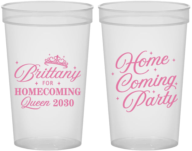 Custom Homecoming 22 oz Translucent Cups - Hoco Queen Vote | 330022