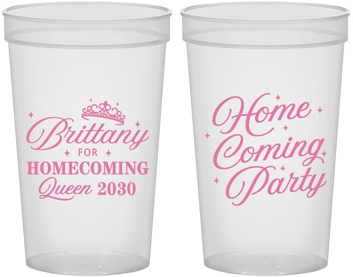 Custom Homecoming 22 oz Translucent Cups - Hoco Queen Vote | 330022
