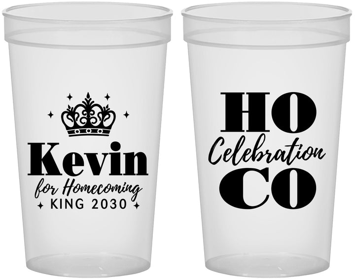 Custom Homecoming 22 oz Translucent Cups - Hoco King Vote | 330023