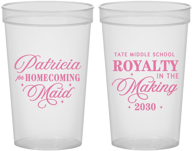 Custom Homecoming 22 oz Translucent Cups - Hoco Maid Vote | 330028
