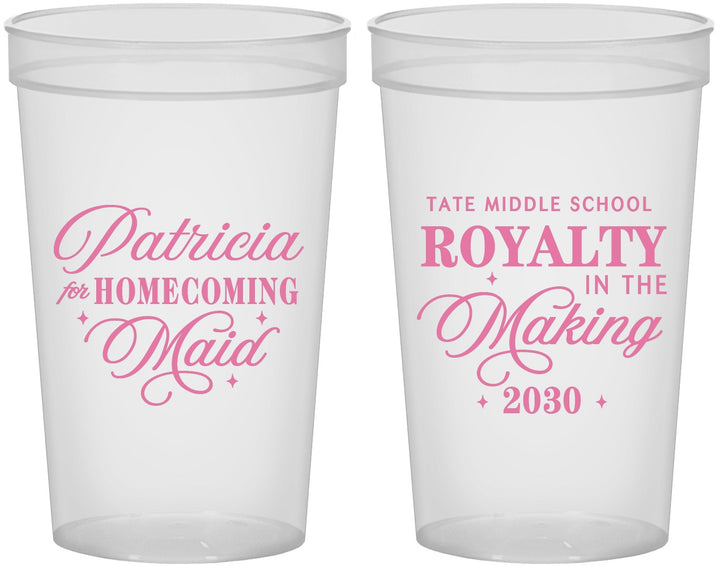 Custom Homecoming 22 oz Translucent Cups - Hoco Maid Vote | 330028