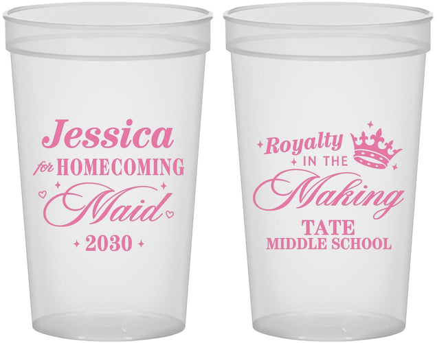 Custom Homecoming 22 oz Translucent Cups - Hoco Maid Vote | 330029