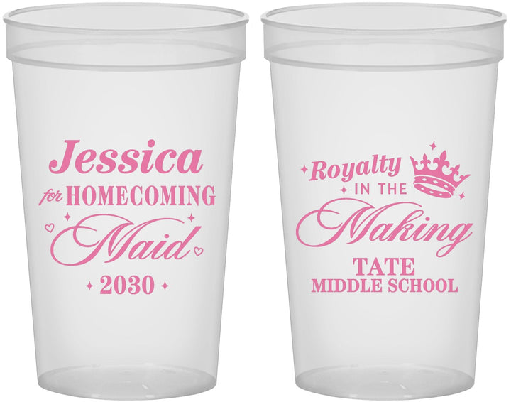 Custom Homecoming 22 oz Translucent Cups - Hoco Maid Vote | 330029