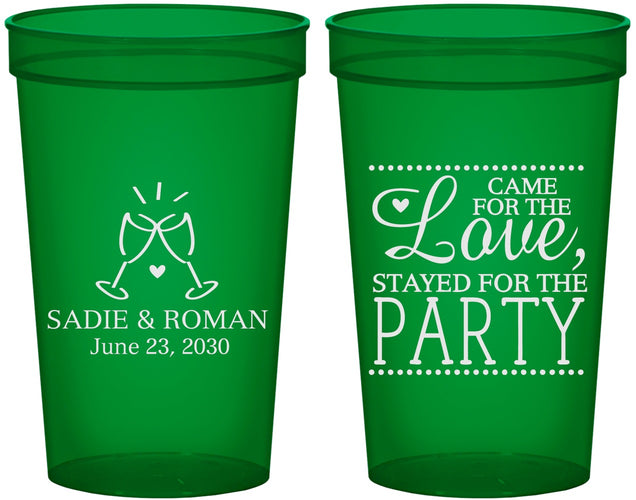 Custom Wedding 22 oz Translucent Cups - Love Party | 331