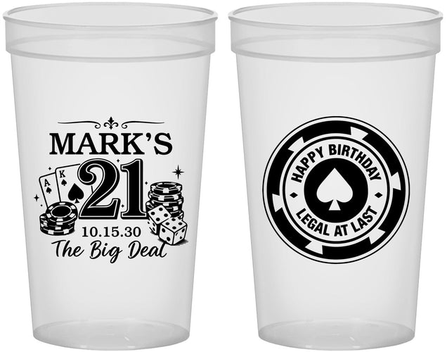 Custom 21st Birthday 22 oz Translucent Cups - Legal At Last Vegas | 340004