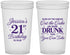 Custom 21st Birthday 22 oz Translucent Cups - Candles Cake Drunk | 340010