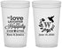 Custom Wedding 22 oz Translucent Cups - Love Laughter Happily | 345