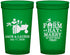 Custom Wedding 22 oz Translucent Cups - Left The Farm Tractor | 347