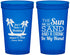 Custom Wedding 22 oz Translucent Cups - Beach | 350