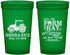 Custom Wedding 22 oz Translucent Cups - Left The Farm Tractor | 351