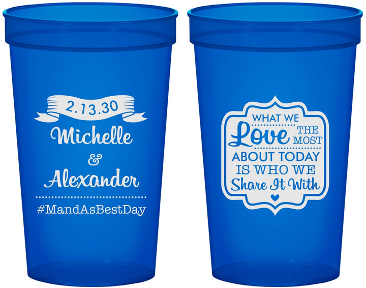 Custom Wedding 22 oz Translucent Cups - Love Story | 359