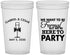 Custom Wedding 22 oz Translucent Cups - Formal Here To Party | 366
