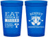 Custom Wedding 22 oz Translucent Cups - Eat Drink Be Married | 367