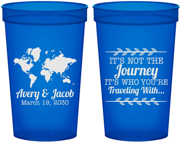 Custom Wedding 22 oz Translucent Cups - Journey Traveling With | 374