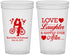 Custom Wedding 22 oz Translucent Cups - Love Laughter Happily | 376