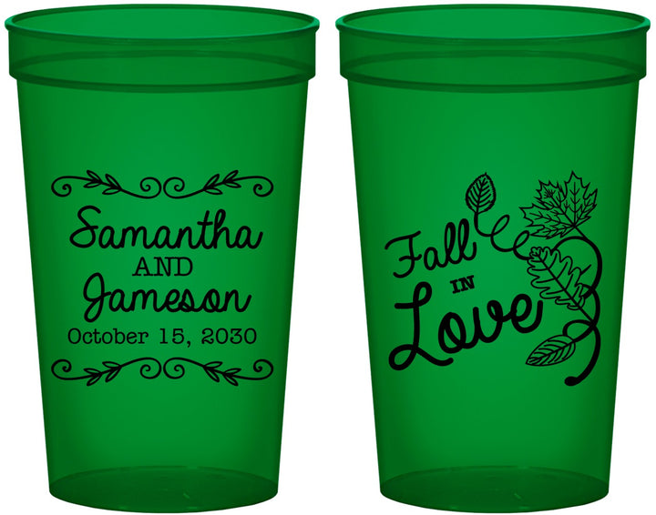 Custom Wedding 22 oz Translucent Cups - Fall In Love | 377