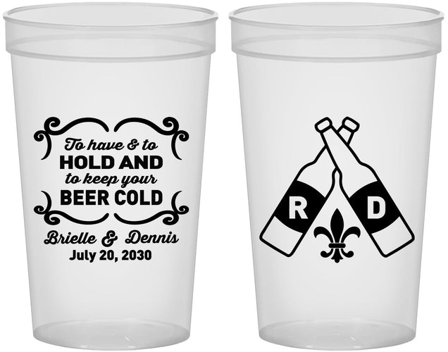 Custom Wedding 22 oz Translucent Cups - Fleur De Lis | 378