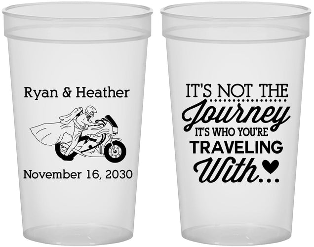 Custom Wedding 22 oz Translucent Cups - Journey Traveling With | 385