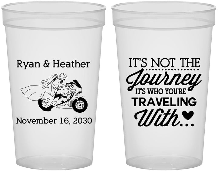 Custom Wedding 22 oz Translucent Cups - Journey Traveling With | 385