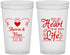 Custom Wedding 22 oz Translucent Cups - Heart Life | 387