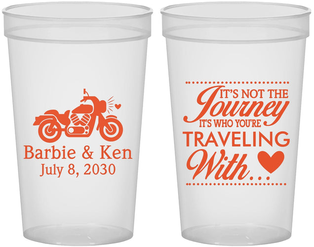 Custom Wedding 22 oz Translucent Cups - Journey Traveling With | 388
