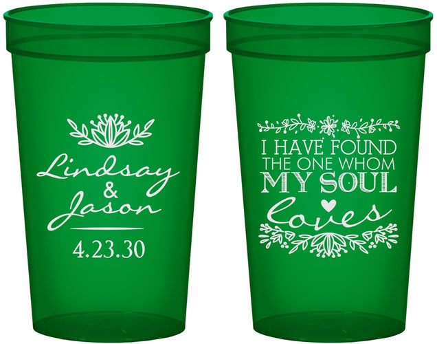 Custom Wedding 22 oz Translucent Cups - Found My Soul | 390