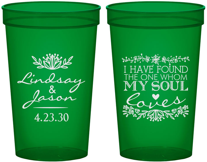 Custom Wedding 22 oz Translucent Cups - Found My Soul | 390